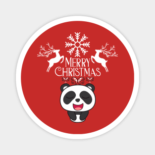 Cute Panda Saying Merry Christmas Magnet